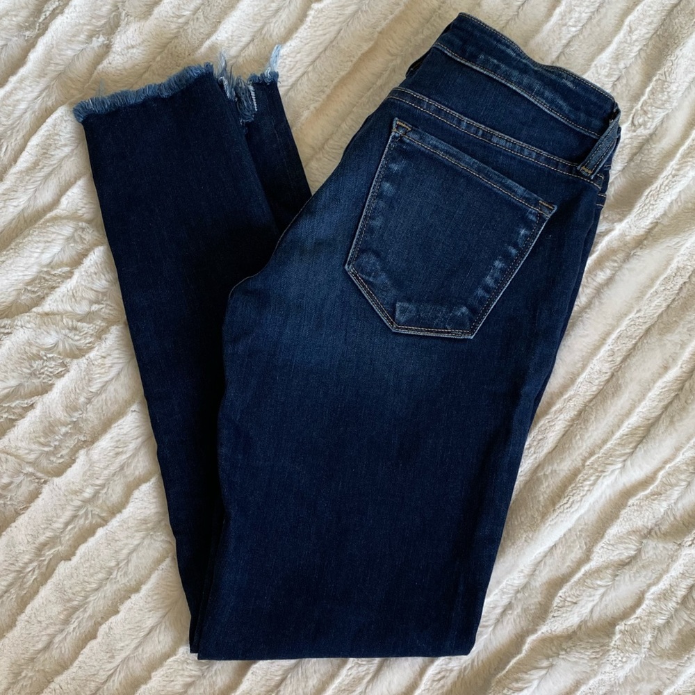 Flying monkey skinny jeans with destroyed hem